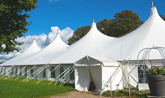 multiple porta potties for large-scale events, ensuring availability for all guests in Galesburg